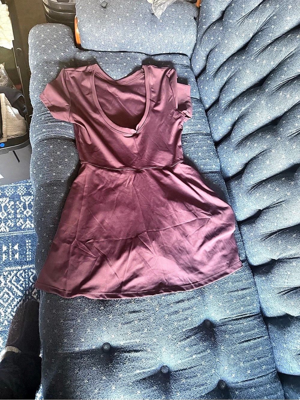 Short-Sleeve Dress Mini Dress/skort Purple